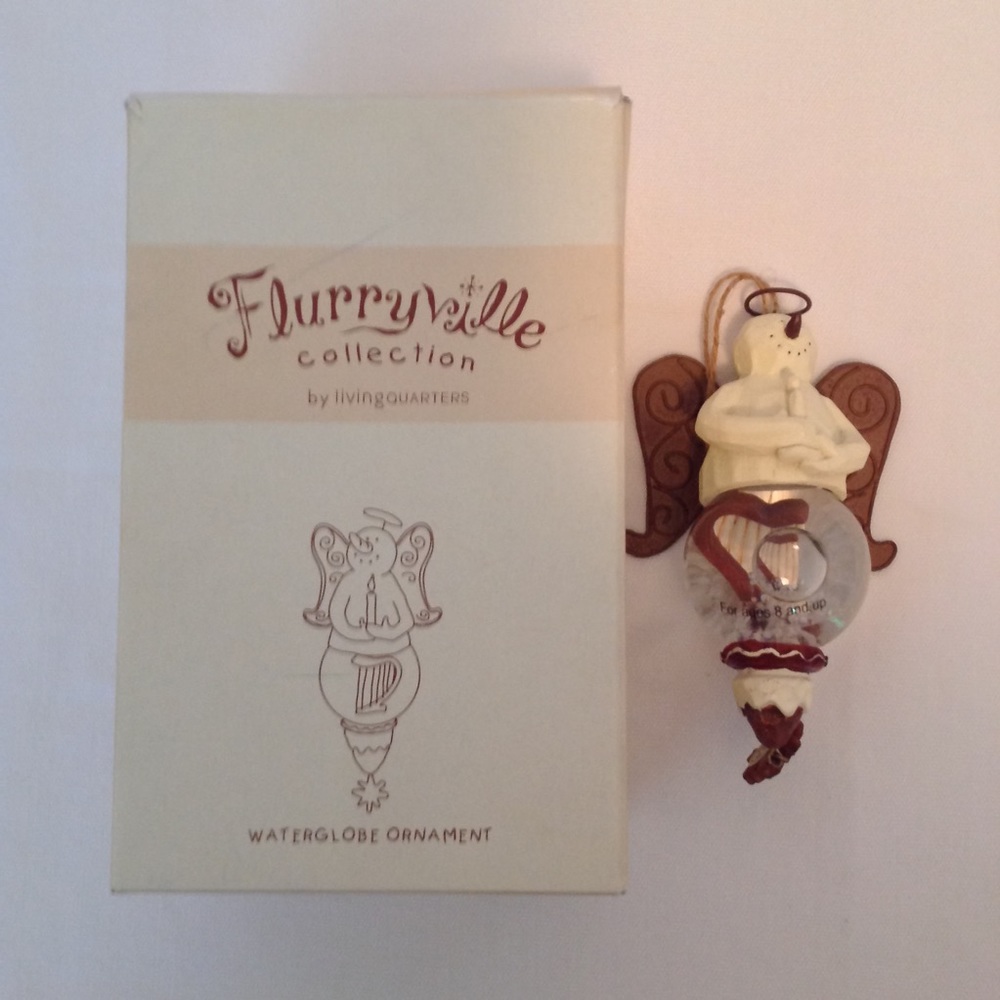 Flurryville Collection WaterGlobe Angel Ornament